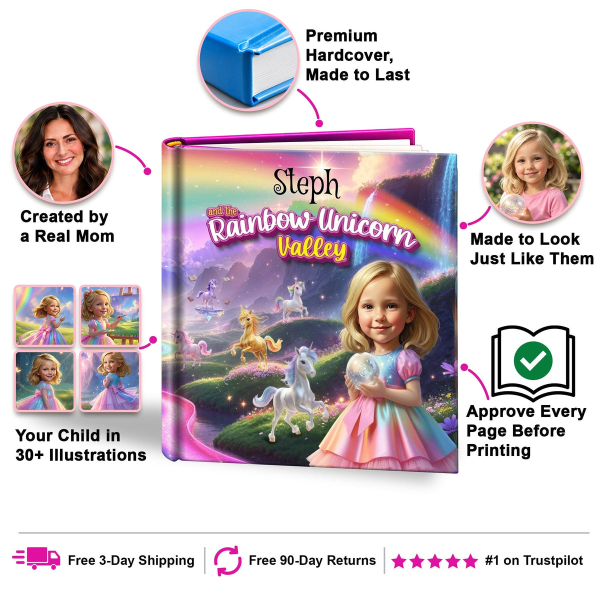 The Rainbow Unicorn Valley personalized storybook